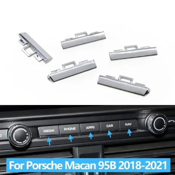 Car Craft Macan Dashboard Button Chrome Strip Compatible
