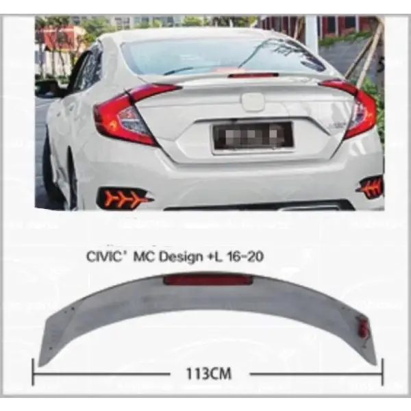 Car Craft Mid Trunk Wing Rear Spoiler Compatible with Honda