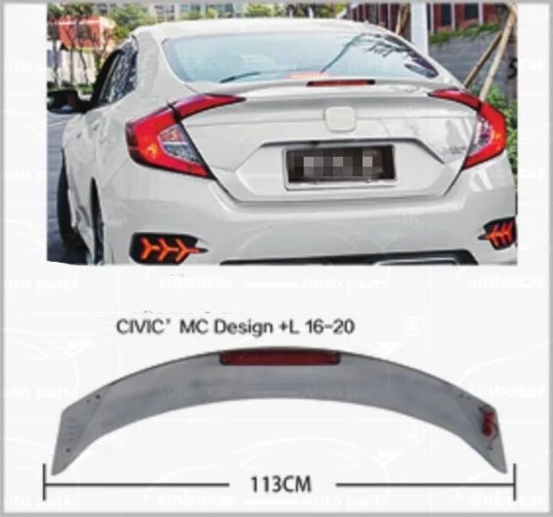 Car Craft Mid Trunk Wing Rear Spoiler Compatible with Honda