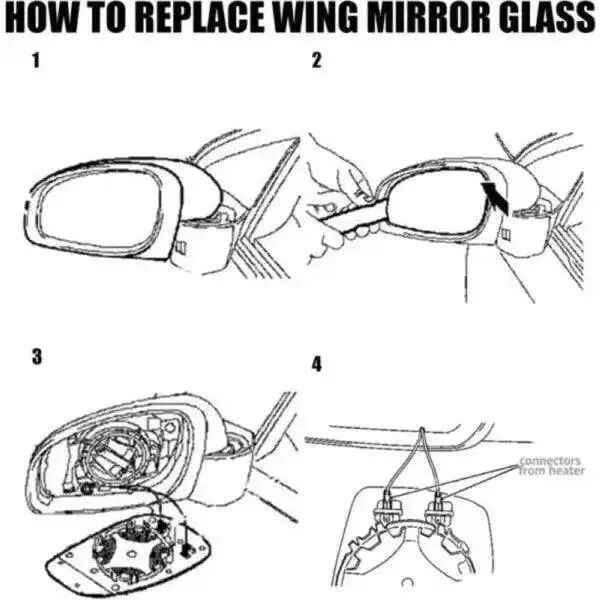 Car Craft Compatible With Mercedes Ml Gl Gle Gls W166 2012-2018 R Class W251 Rear View Mirror Glass Right 1407 Bs Right