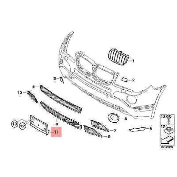 Car Craft Number Plate Bracket Frame Compatible with BMW X3