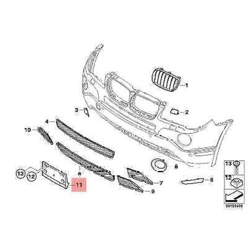 Car Craft Number Plate Bracket Frame Compatible with BMW X3