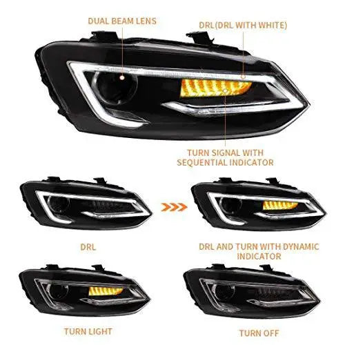 Car Craft Polo Headlight Compatible With Volkswagen Polo