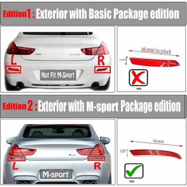 Car Craft Rear Bumper Reflector Strip Light Compatible