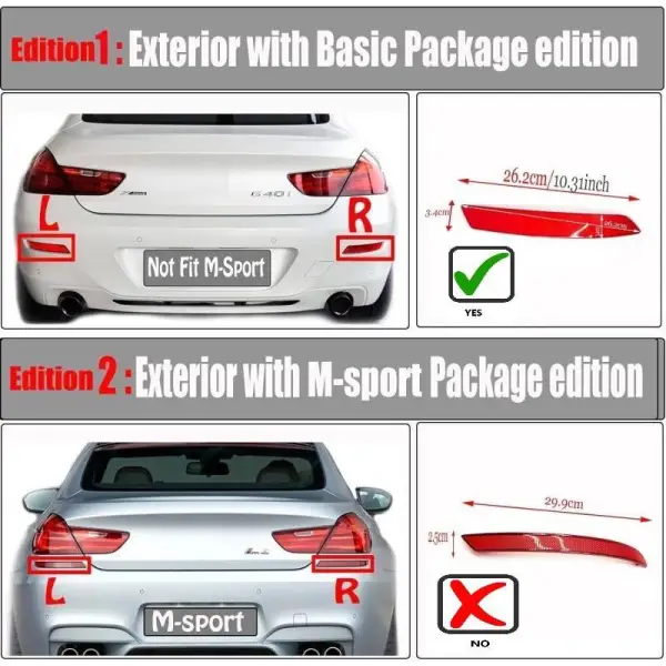 Car Craft Rear Bumper Reflector Strip Light Compatible