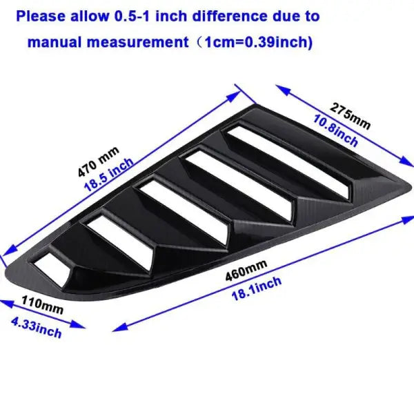 Car Craft Rear Window Vent Outlet Louver Fender Trim