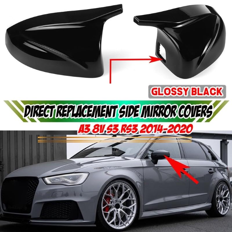 Car Craft Side Mirror Cover Compatible With Audi A3 S3 Rs3