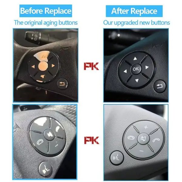 Car Craft Steering Wheel Knob Button Compatible