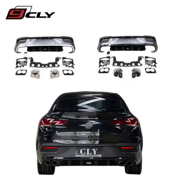 Car Diffuser for Benz 2019-2023 GLE COUPE C167 Upgrade GLE53 AMG Diffuser with Exhaust Pipe