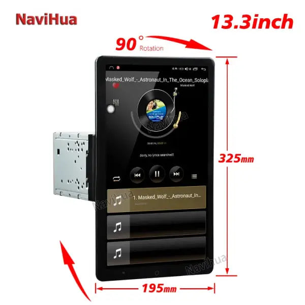 Car DVD Player Android Radio 13.3 Inch Universal Auto Rotate Screen GPS Navigation 2 Din Car Radio Stereo