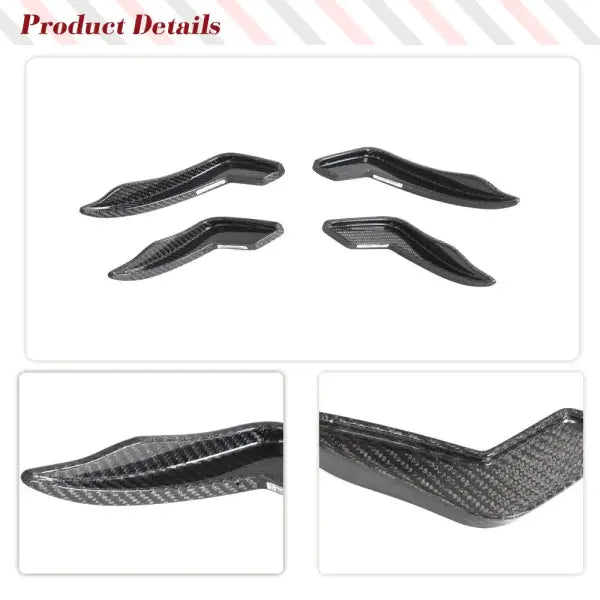 Car Front Body Kits Splitters Canards for Audi A5 S5 Sline RS5 B9 2018-2020 Realcarbon Fiber Car Front Canards Fins