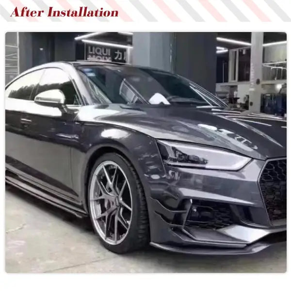 Car Front Body Kits Splitters Canards for Audi A5 S5 Sline RS5 B9 2018-2020 Realcarbon Fiber Car Front Canards Fins