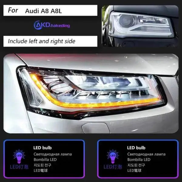 Car Head Lamp for Audi A8 Headlights 2011-2017 A8L LED