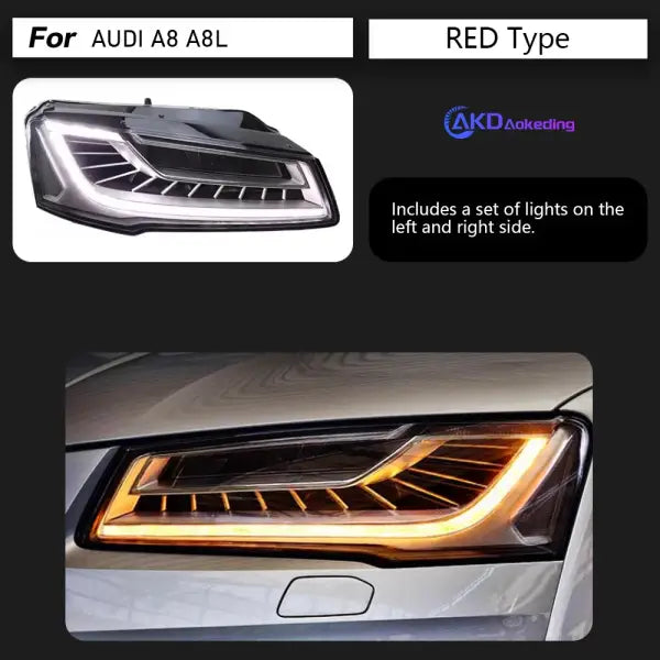 Car Head Lamp for Audi A8 Headlights 2011-2017 A8L LED Headlight DRL Dynamic Singal High Low Beam