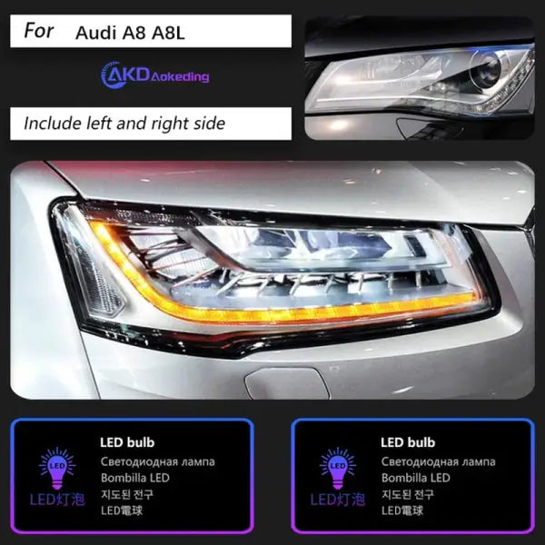 Car Head Lamp for Audi A8 Headlights 2011-2017 A8L LED Headlight DRL Dynamic Singal High Low Beam