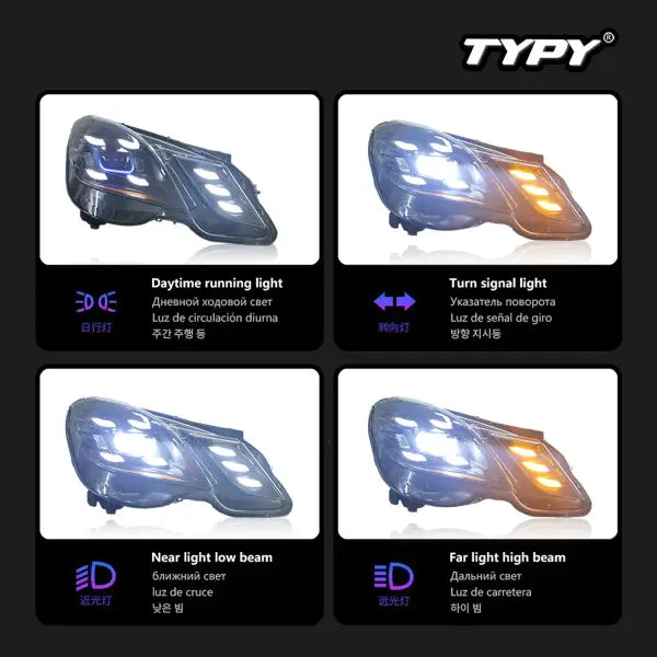 TYPY Car Headlights for Mercedes-Benz E-Class W212 2010-2013 LED Car Lamps Daytime Running Lights Dynamic Turn Signals