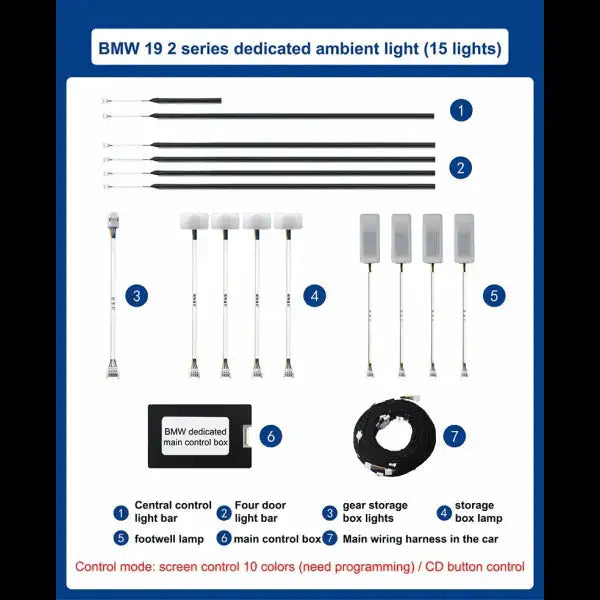 Car Interior Strip Lights with App RF Remote Control