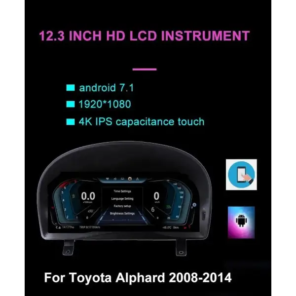 Car LCD Instrument Cluster Digital Speedometers Dashboard for Toyota Alphard 2015