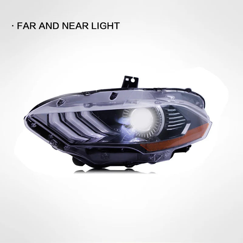 Car LED Headlight Auto for Ford Mustang 2018-UP Head Lamp Reverse Brake Fog Front Lights DRL Plug and Play IP67 2Pcs/Set