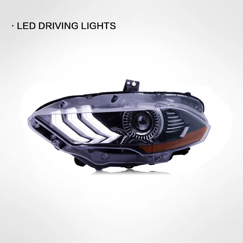 Car LED Headlight Auto for Ford Mustang 2018-UP Head Lamp Reverse Brake Fog Front Lights DRL Plug and Play IP67 2Pcs/Set