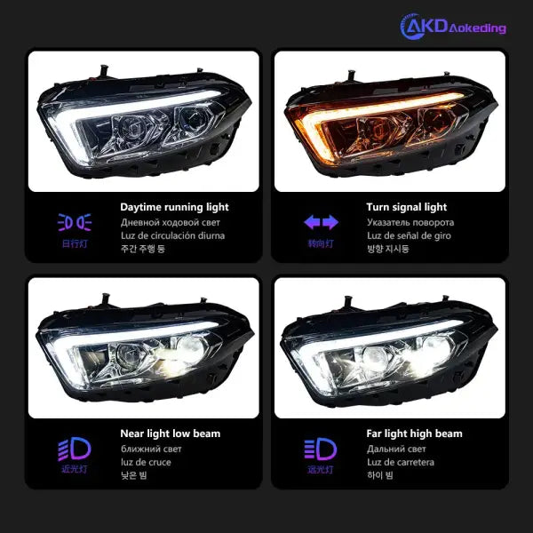 Car Lights for Benz W177 a Class 2018-2023 A180 A200 A220D LED Auto Headlights Assembly Upgrade Bifocal Lens Tool