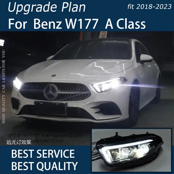 Car Lights for Benz W177 a Class 2018-2023 A180 A200 A220D LED Auto Headlights Assembly Upgrade Bifocal Lens Tool