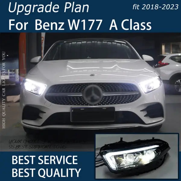 Car Lights for Benz W177 a Class 2018-2023 A180 A200 A220D LED Auto Headlights Assembly Upgrade Bifocal Lens Tool