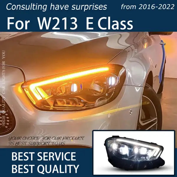 Car Lights for Benz W213 2016-2022 E Class E260 E300 LED Auto Headlight Assembly Upgrade Newest High Configuration