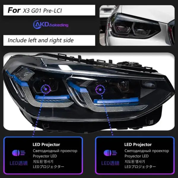 Car Lights for BMW X3 G01 G08 LED Laser Style Headlight