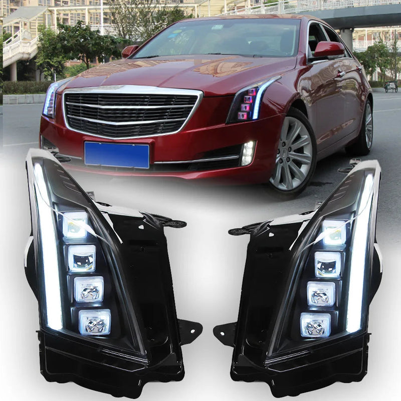 Car Lights for Cadillac ATS LED Headlight Projector Lens 2014-2020 Head Lamp Front DRL Dynamic Signal Automotive