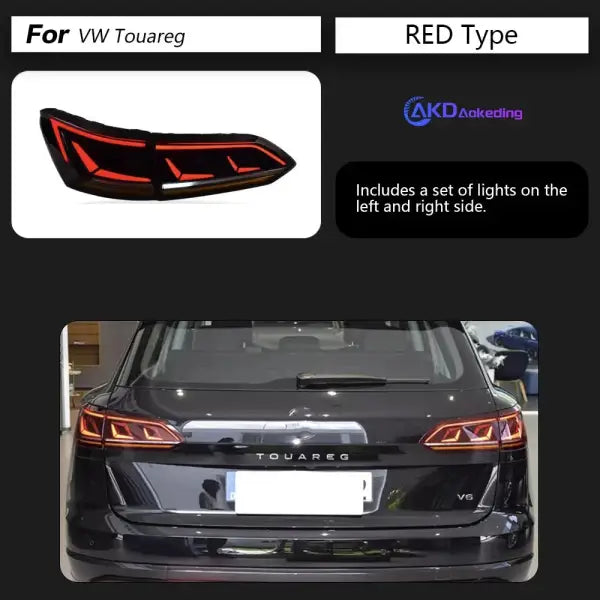 Car Lights Forvw Touareg LED Tail Light 2019-2023 Touareg Rear Fog Brake Turn Signal Automotive