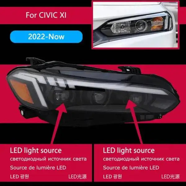 Car Lights for Honda Civic Headlights 2021-2022 LED