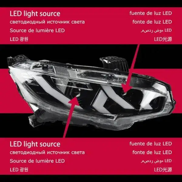 Car Lights for Honda Civic LED Headlight Projector Lens