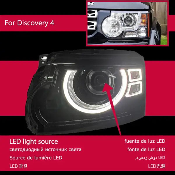 Car Lights for Land Rover Discovery 4 LED Headlight 2010-2017 LR4 Head Lamp Drl Projector Lens Automotive