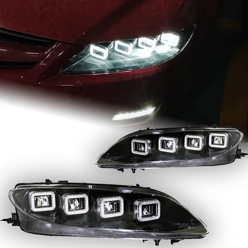 Car Lights for Mazda 6 LED Headlight Projector Lens 2003-2012 Mazda6 LED DRL Dynamic Signal Angel Eye Automotive