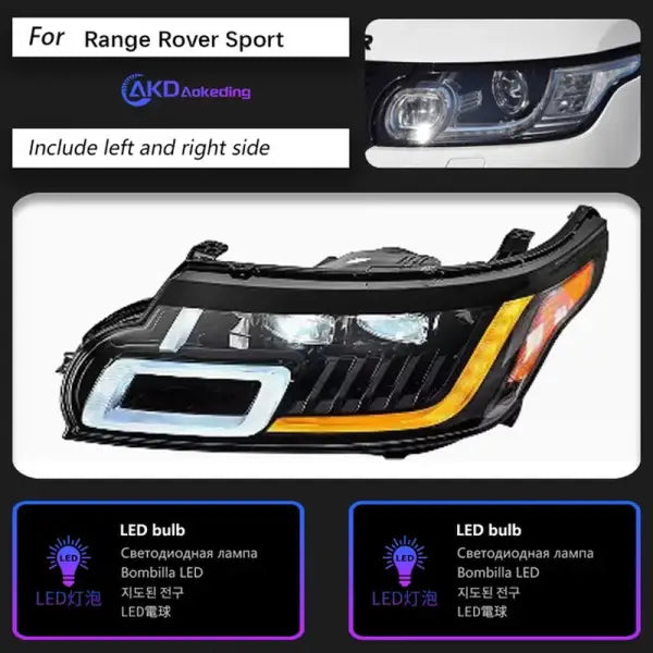 Car Lights for Range Rover Sport LED Headlight Projector Lens 2013-2018 L494 Head Lamp DRL Dynamic Signal