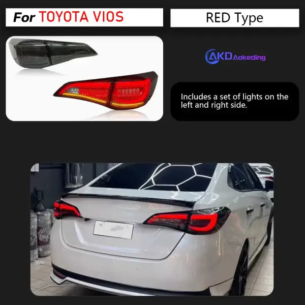 Car Lights for Toyota Vios LED Tail Light 2018-2023 Rear Lamp Vios DRL Signal