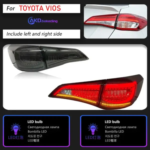 Car Lights for Toyota Vios LED Tail Light 2018-2023 Rear Lamp Vios DRL Signal