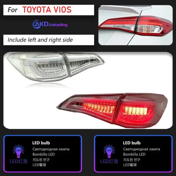 Car Lights for Toyota Vios LED Tail Light 2018-2023 Rear Lamp Vios DRL Signal