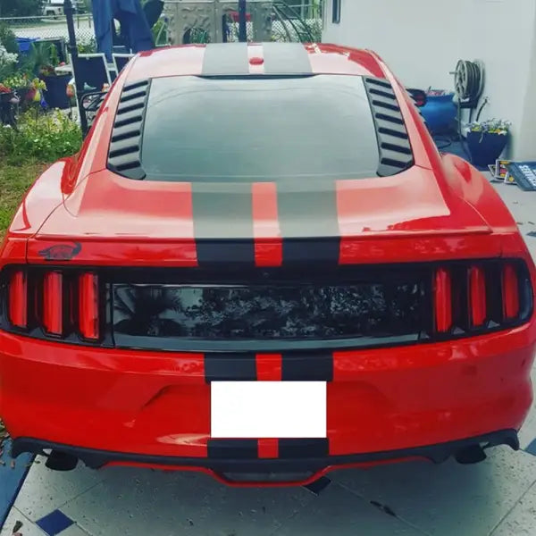 Car Matte Black Automotive Blinds Rear Louver Sticker for Ford Mustang 2015-2023 ABS Exterior Auto Rear Window Decorative Pane