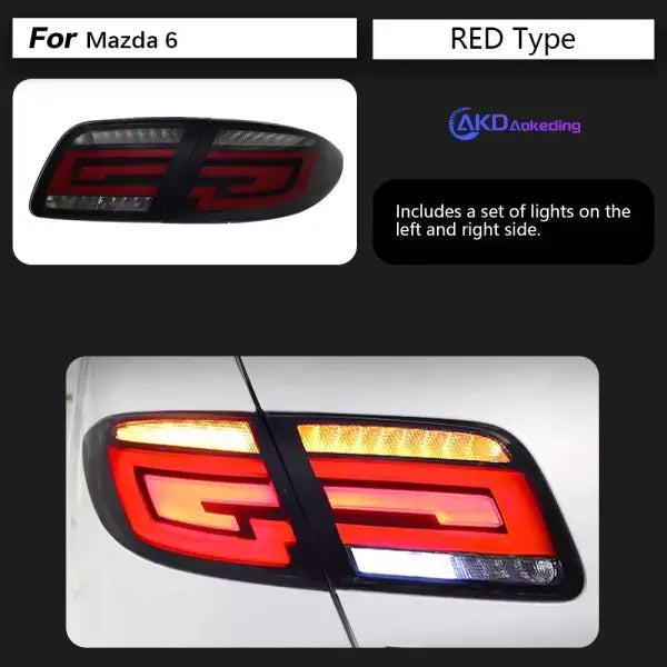 Car Rear Lamp for Mazda 6 LED Tail Light 2003-2015 Mazda6 Rear Fog Brake Turn Signal Brake Reverse Auto