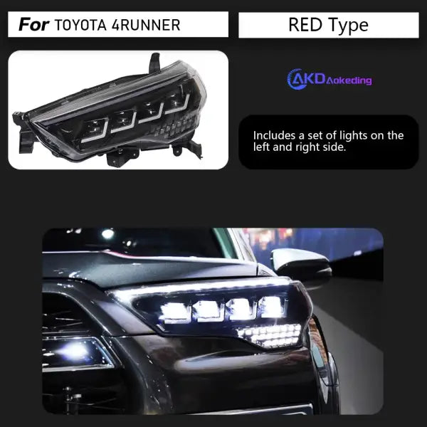 Car Styling Head Lamp for 4 Runner Headlights 2014-2020 4Runner LED Headlight DRL Dynamic Signal Projector Lens