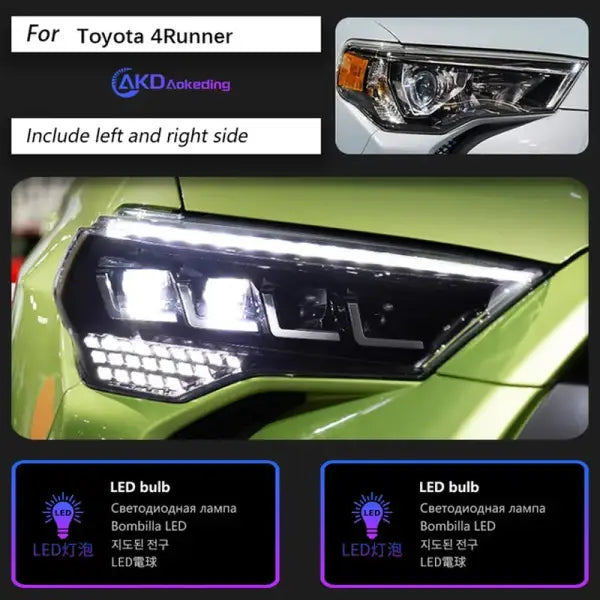 Car Styling Head Lamp for 4 Runner Headlights 2014-2020 4Runner LED Headlight DRL Dynamic Signal Projector Lens