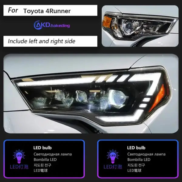 Car Styling Head Lamp for 4 Runner Headlights 2014-2020 4Runner LED Headlight DRL Dynamic Signal Projector Lens