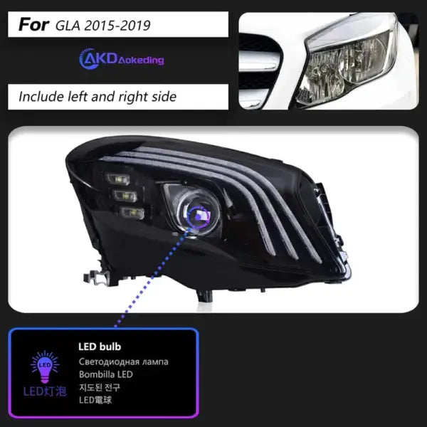 Car Styling Head Lamp for Benz GLA Headlights 2015-2019 GLA200 GLA180 LED Headlight LED DRL