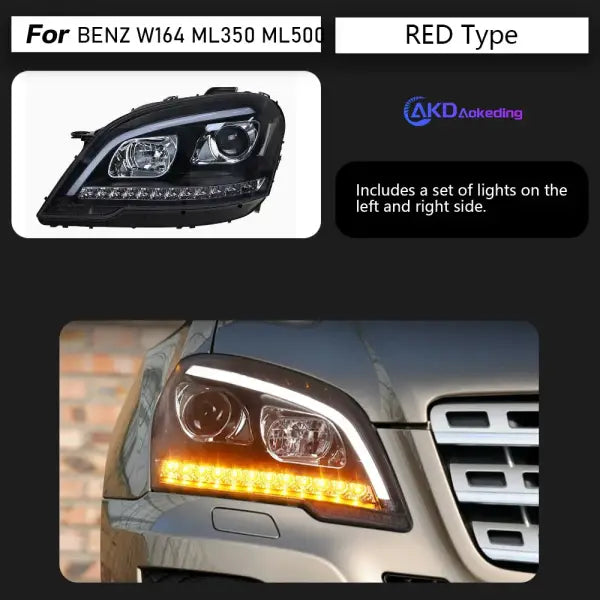 Car Styling Head Lamp for Benz W164 Headlights 2009-2012 ML350 ML400 ML500 LED Headlight DRL Signal