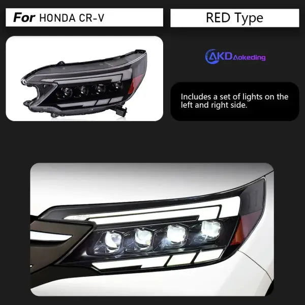 Car Styling Head Lamp for CR-V Headlights 2012-2014 LED Headlight Led DRL Double Lens Hid Bi Xenon