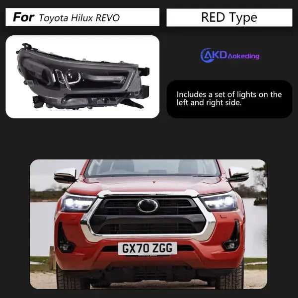 Car Styling Head Lamp for HILUX REVO ROCCO LED Headlight 2021-2024 Headlights HILUX DRL Turn Signal High