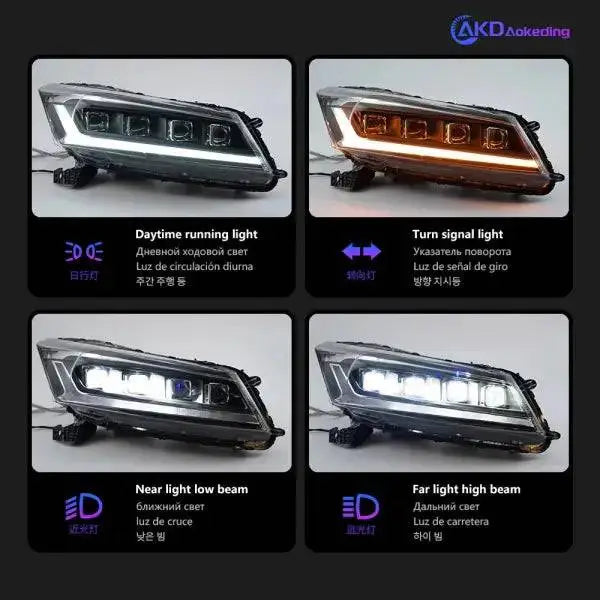 Car Styling Head lamp light for Accord LED Headlight