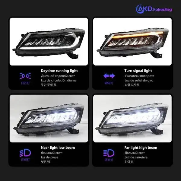 Car Styling Head lamp light for Accord LED Headlight